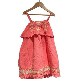 LOUISE MISHA Coral Kids Dress with Floral Embroidery - size 6